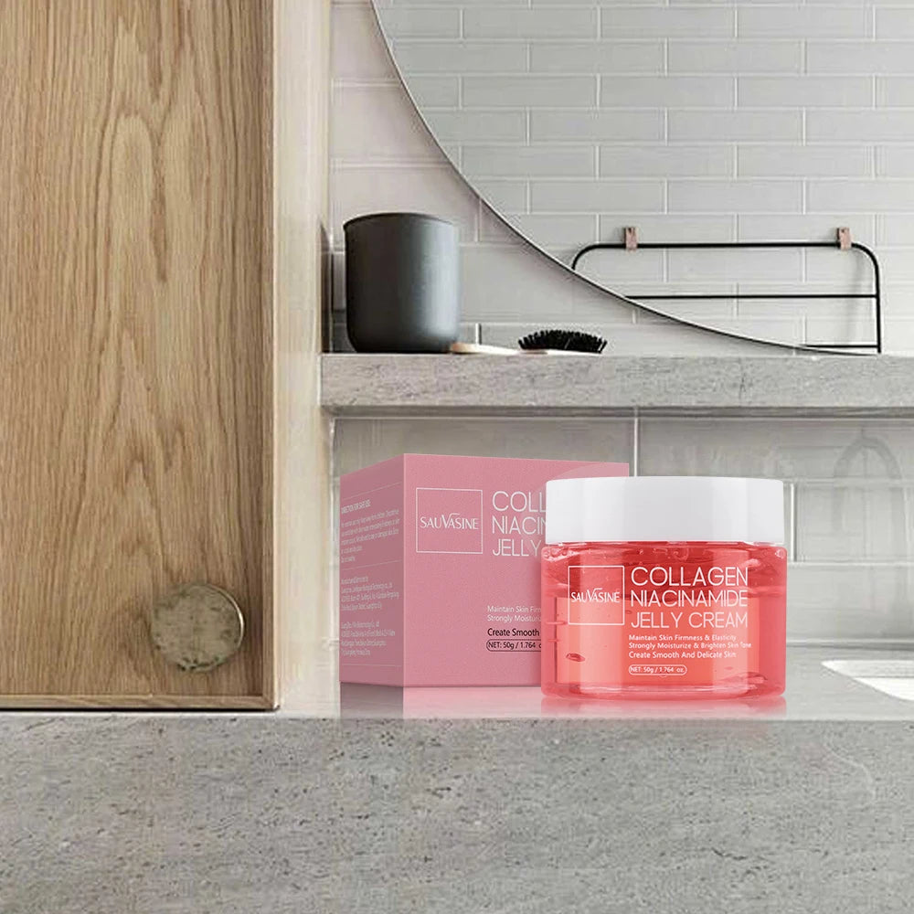 Collagen Jelly Cream Niacinamide Hydrolyzed Collagen 24h Glow & Lifted Look Moisturize Skin Elasticity & Hydration Face Cream
