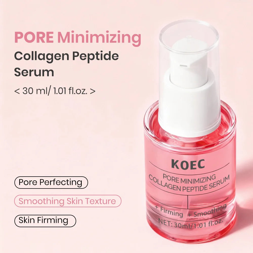 Collagen Peptide Serum for Women Pore Perfecting Skin Firming Radiance Boost Plumping Makeup Prep Korean Skin Care Essence 30ml