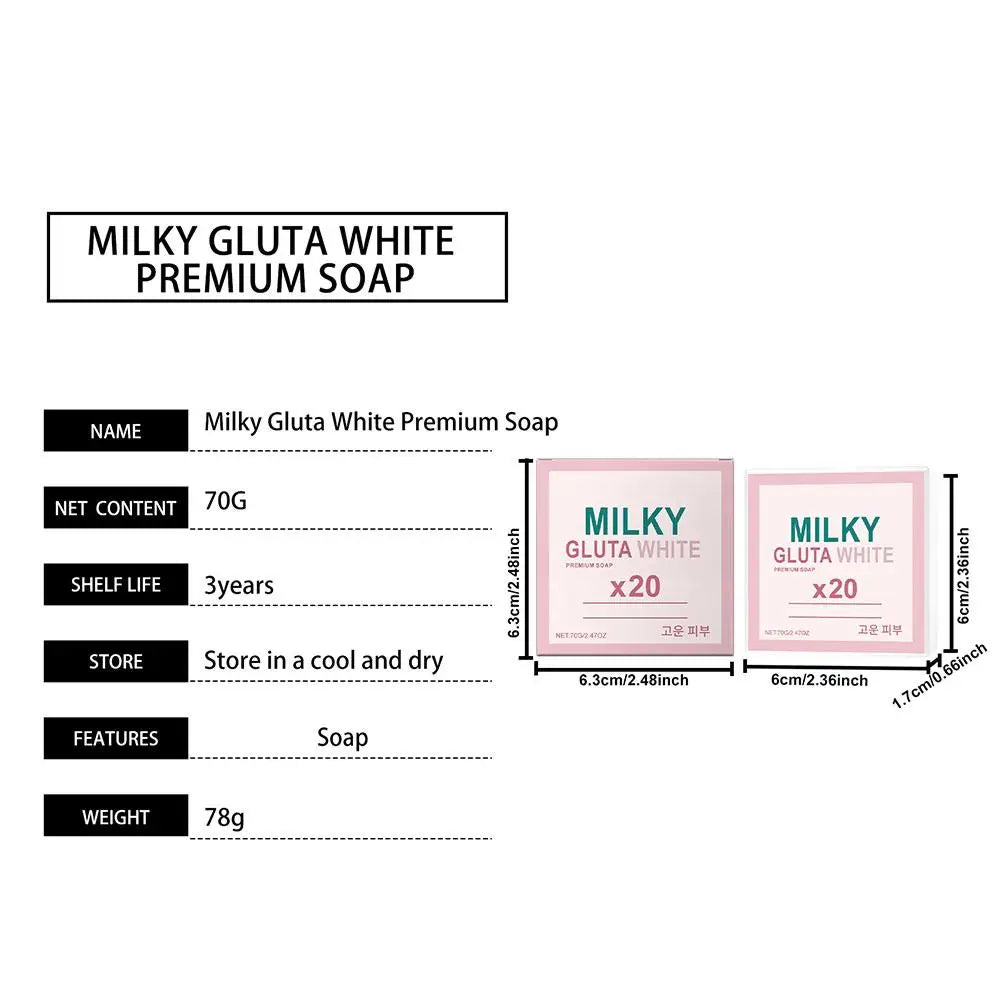 Gentle Milk Bath Soap - Deep Cleansing Exfoliating Oil Control Smoothing Fresh Brightening Reduce Dark Spots Whiten Skincare