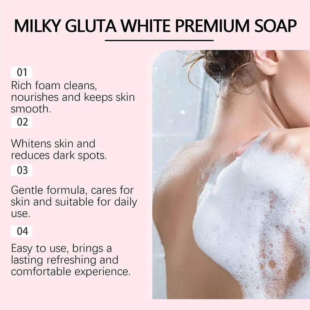Gentle Milk Bath Soap - Deep Cleansing Exfoliating Oil Control Smoothing Fresh Brightening Reduce Dark Spots Whiten Skincare