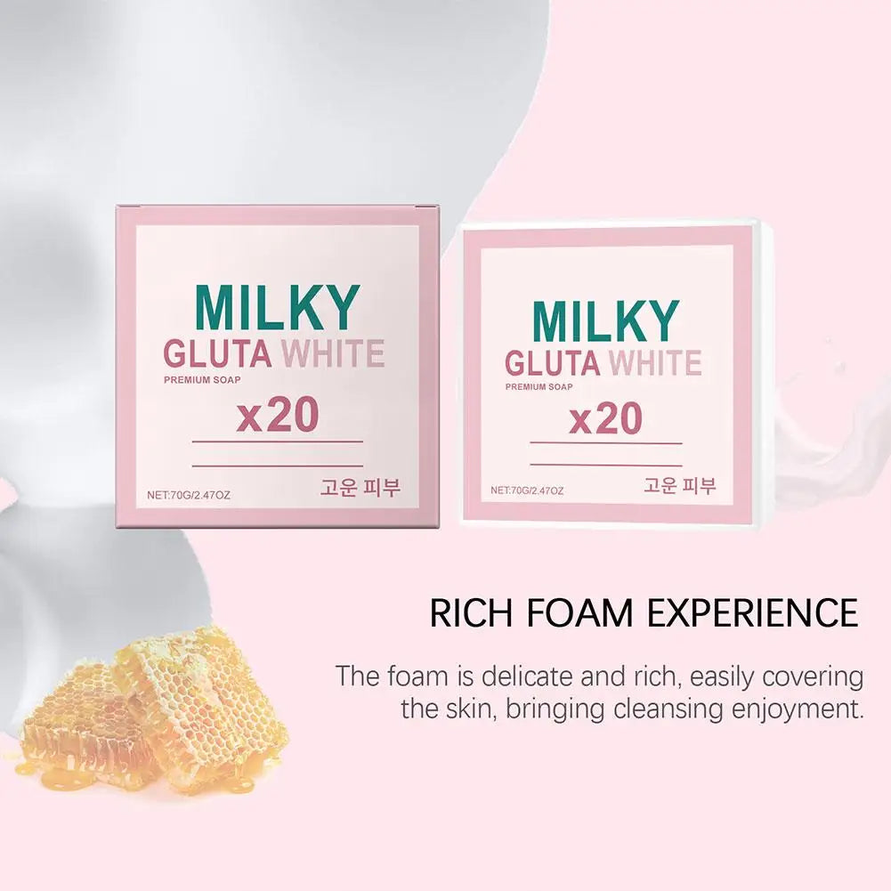 Gentle Milk Bath Soap - Deep Cleansing Exfoliating Oil Control Smoothing Fresh Brightening Reduce Dark Spots Whiten Skincare