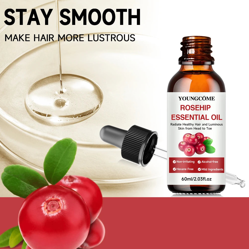 Rosehip Essential Oil Fade Fine Line Lifting Firming Repair Smooth Moisturizing Whitening Nourishing Skincare Oil for hair, face