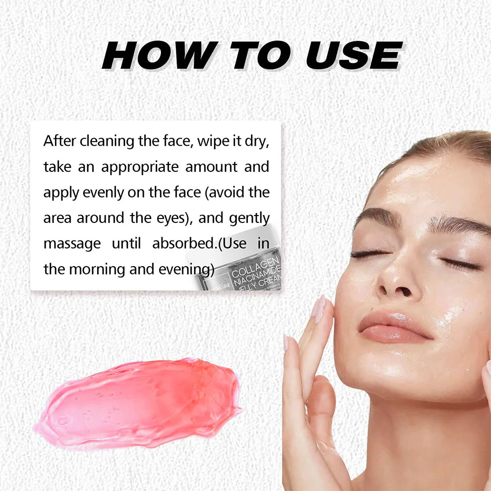 Collagen Jelly Cream Niacinamide Hydrolyzed Collagen 24h Glow & Lifted Look Moisturize Skin Elasticity & Hydration Face Cream