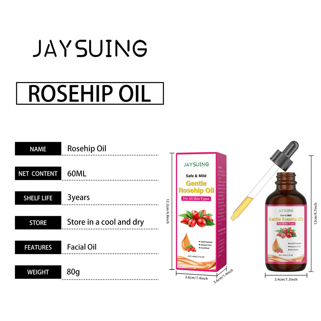 Rosehip Facial Oil Moisturizing Smoothing Skin Relieves Dryness Discomfort Enhances Softness Elasticity Anti-Aging Essence Oil