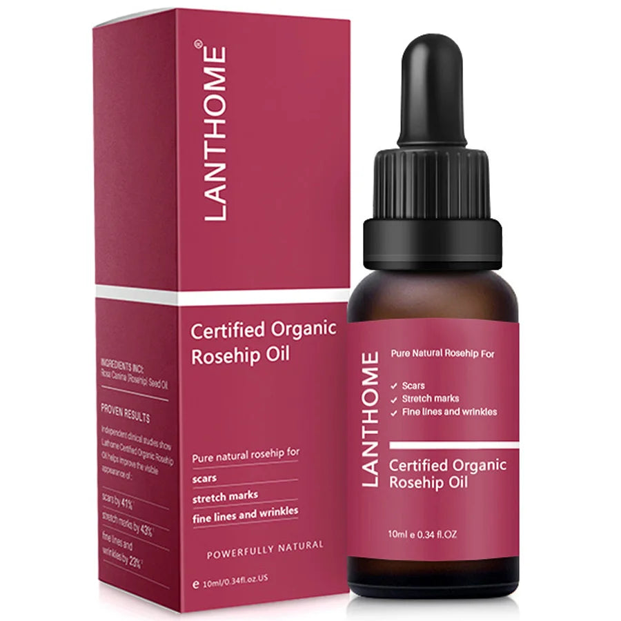 Organic Rosehip Oil Antioxidant Improve Fine Lines Wrinkles Firming Lifting Repair Moisturizer Nourish Smooth Hair Skin Care Oil