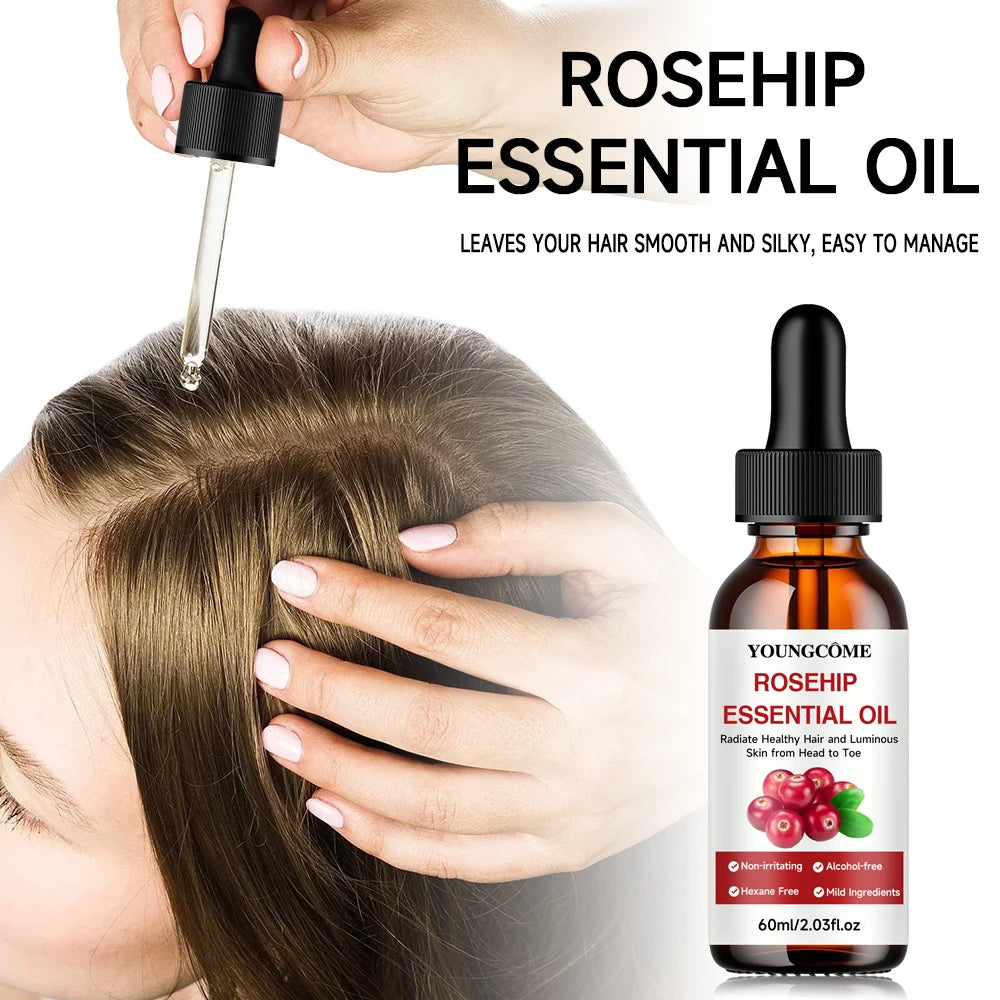 Rosehip Essential Oil Fade Fine Line Lifting Firming Repair Smooth Moisturizing Whitening Nourishing Skincare Oil for hair, face