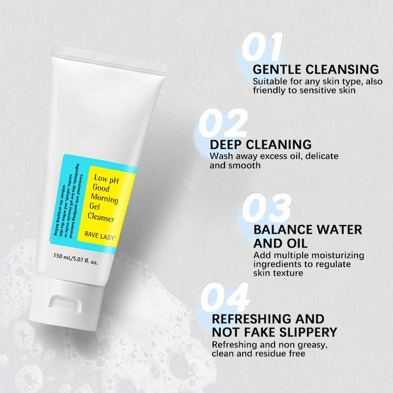 RAVE LADY Low PH 150ml Gentle Oil Control Moisturizing Facial Cleanse