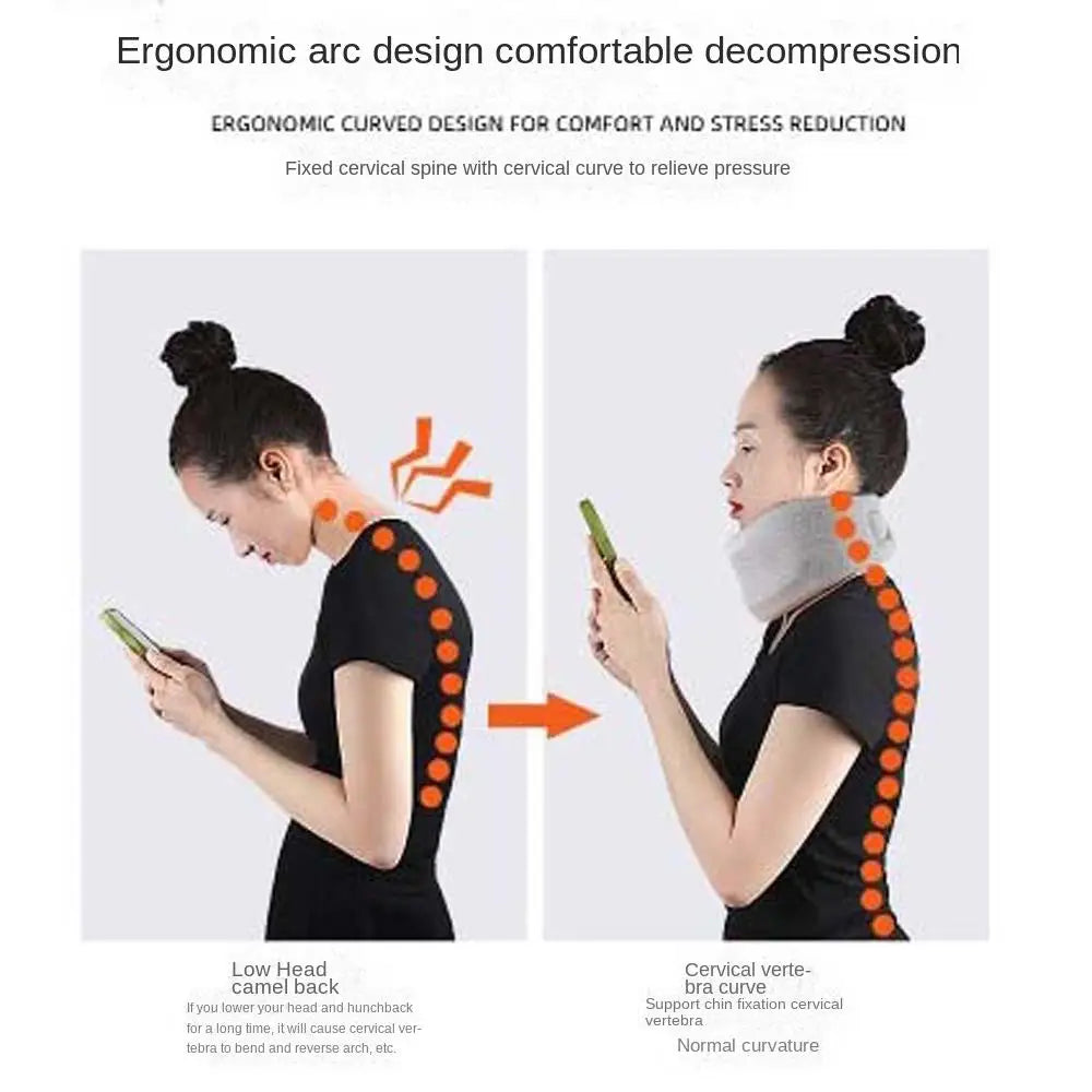 Neck Traction Neck Cervical Brace Neck Orthopedic Ice Silk Neck Support Sleeve Pillow Collar Grey Neck Fixation Belt Household