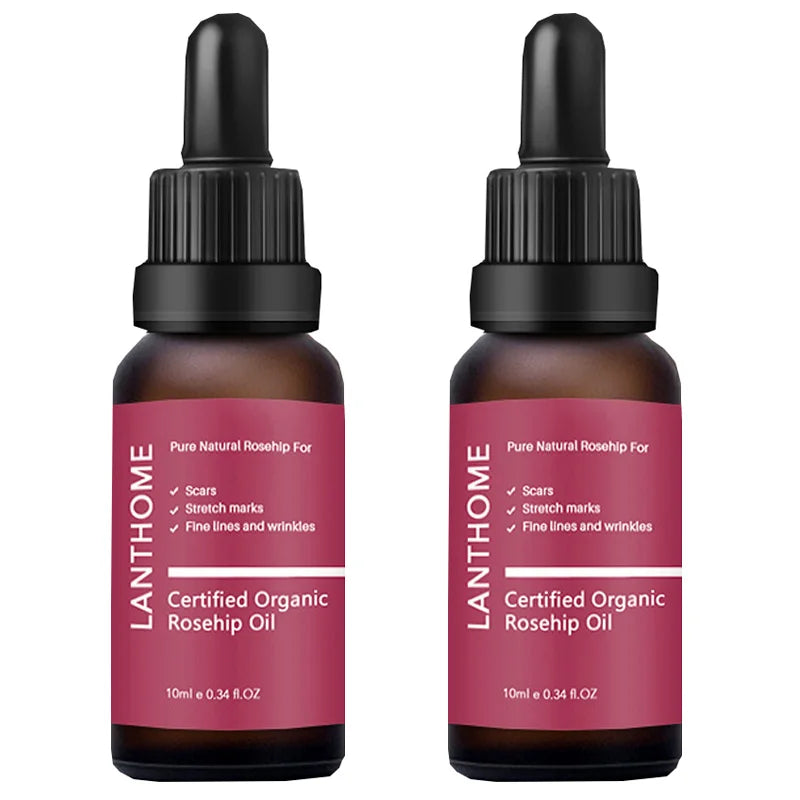 Organic Rosehip Oil Antioxidant Improve Fine Lines Wrinkles Firming Lifting Repair Moisturizer Nourish Smooth Hair Skin Care Oil