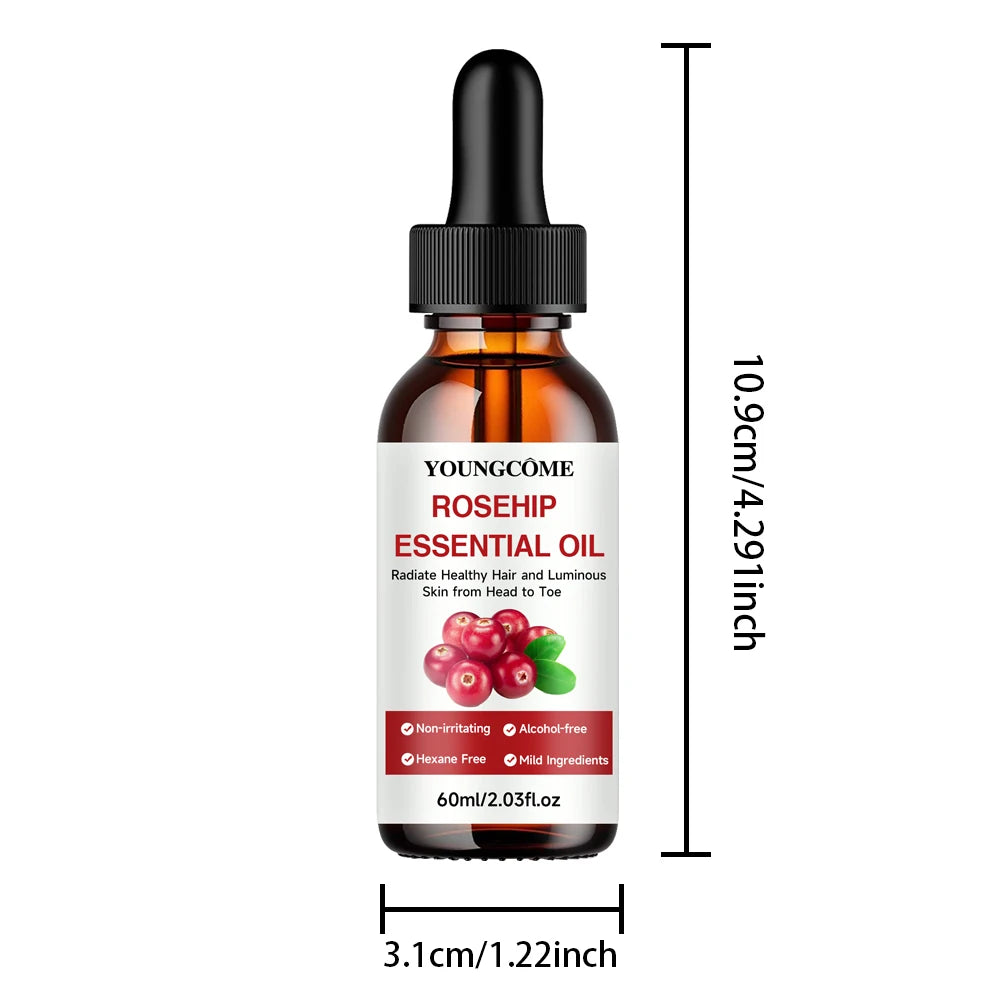 Rosehip Essential Oil Fade Fine Line Lifting Firming Repair Smooth Moisturizing Whitening Nourishing Skincare Oil for hair, face