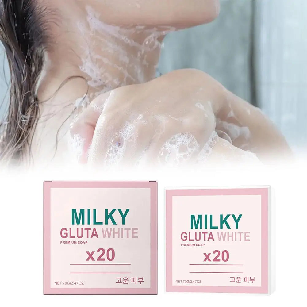 Gentle Milk Bath Soap - Deep Cleansing Exfoliating Oil Control Smoothing Fresh Brightening Reduce Dark Spots Whiten Skincare