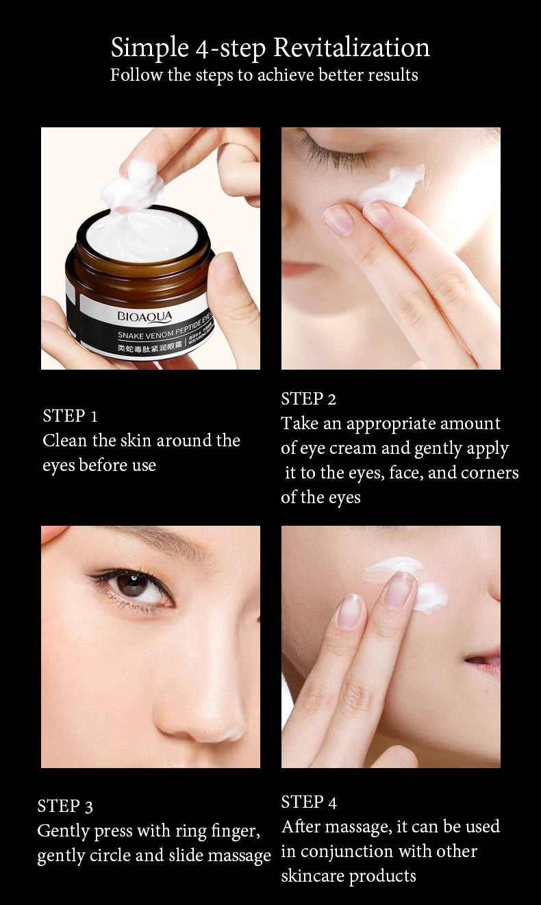 BIOAQUA Peptide Moisturizing Eye Cream Anti Wrinkles Anti Dark Circles Remove Eye Bags Anti-aging Eyes Creams Skin Care Products