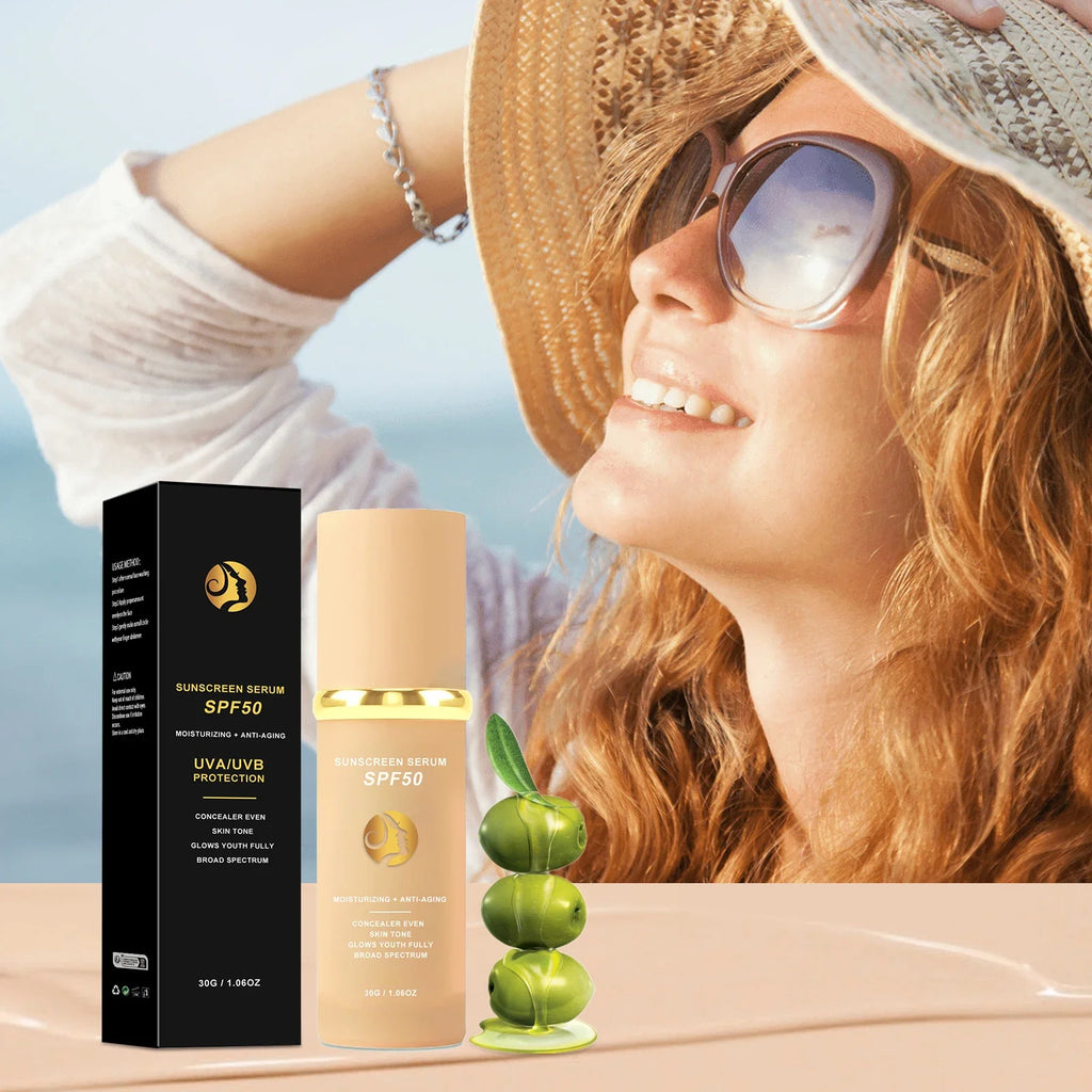4 in 1 Foundation Sunscreen SPF 50+ Longwearing  Liquid Hydrating Concealer Waterproof Foundation Natural Face Makeup
