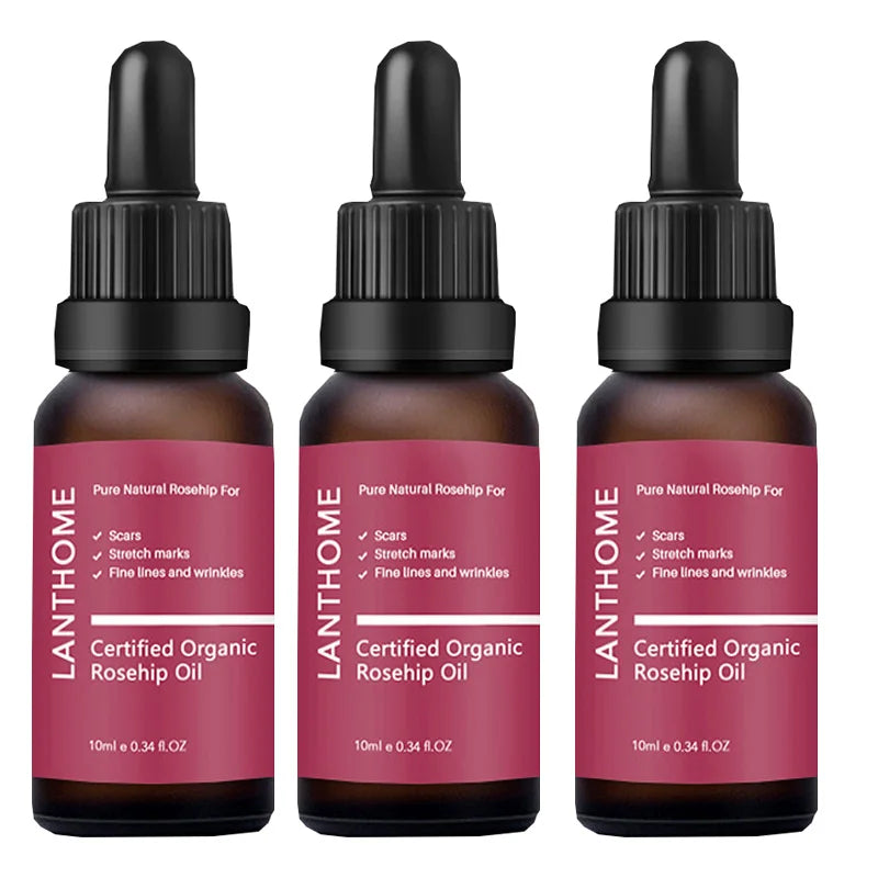 Organic Rosehip Oil Antioxidant Improve Fine Lines Wrinkles Firming Lifting Repair Moisturizer Nourish Smooth Hair Skin Care Oil