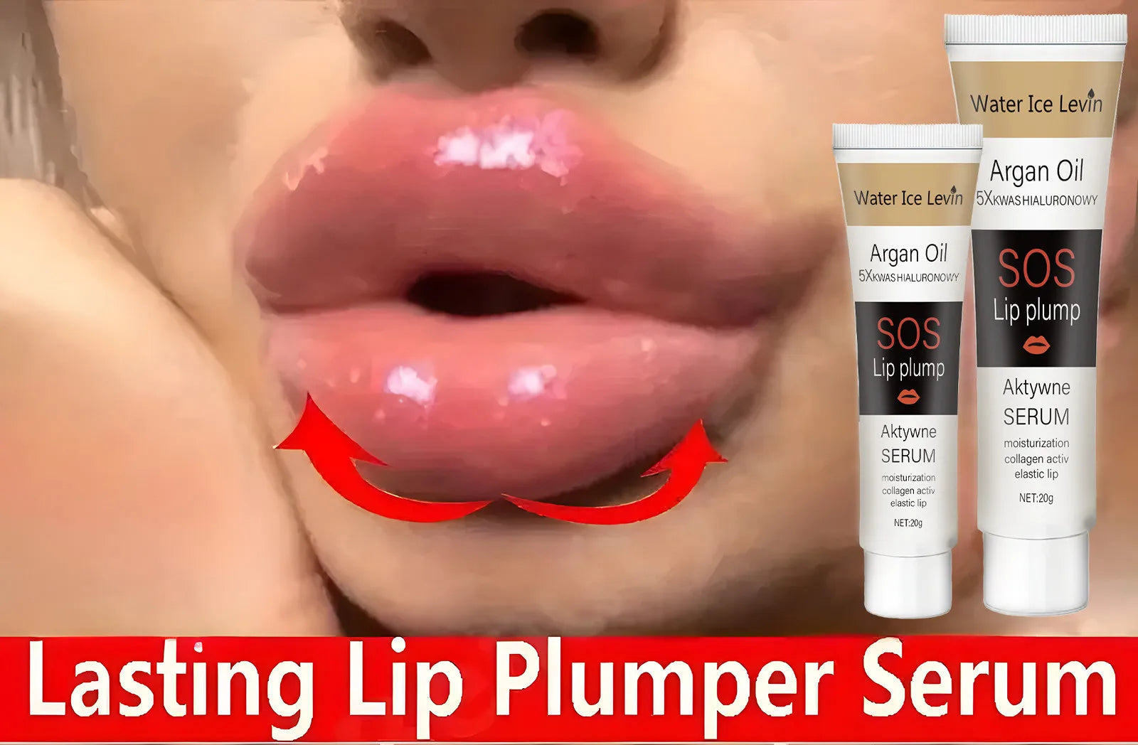 Moroccan Argan Oil Lip Plumping Essence - Moisturizing and Nourishing Lip Balm, Suitable for All Skin Types, Berry Tone, Natural Makeup Enhancer, Containing Collagen and Squalane